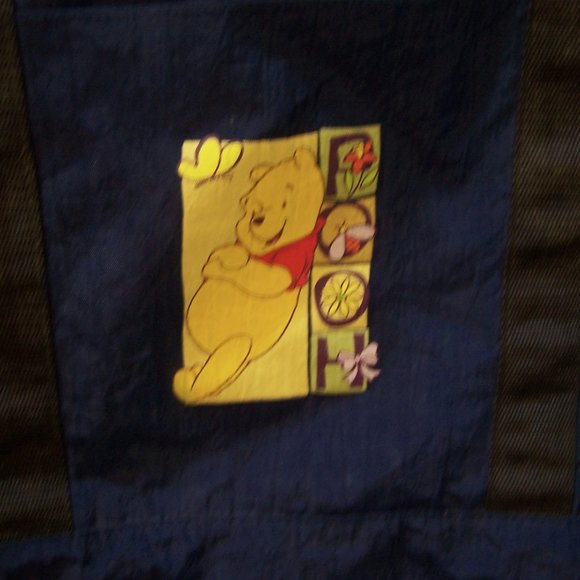 Disney Pooh Duffle Tote Overnight Bag Royal Blue Nylon/Canvas/Faux Leather - Picture 3 of 10